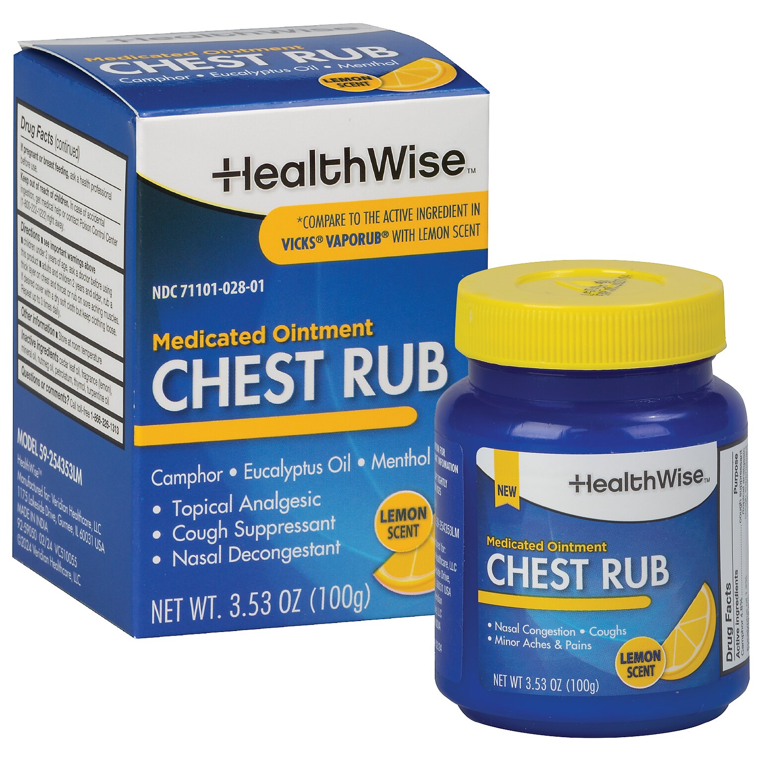 HealthWise Medicated Chest Rub, Lemon Scent (59-254353LM)