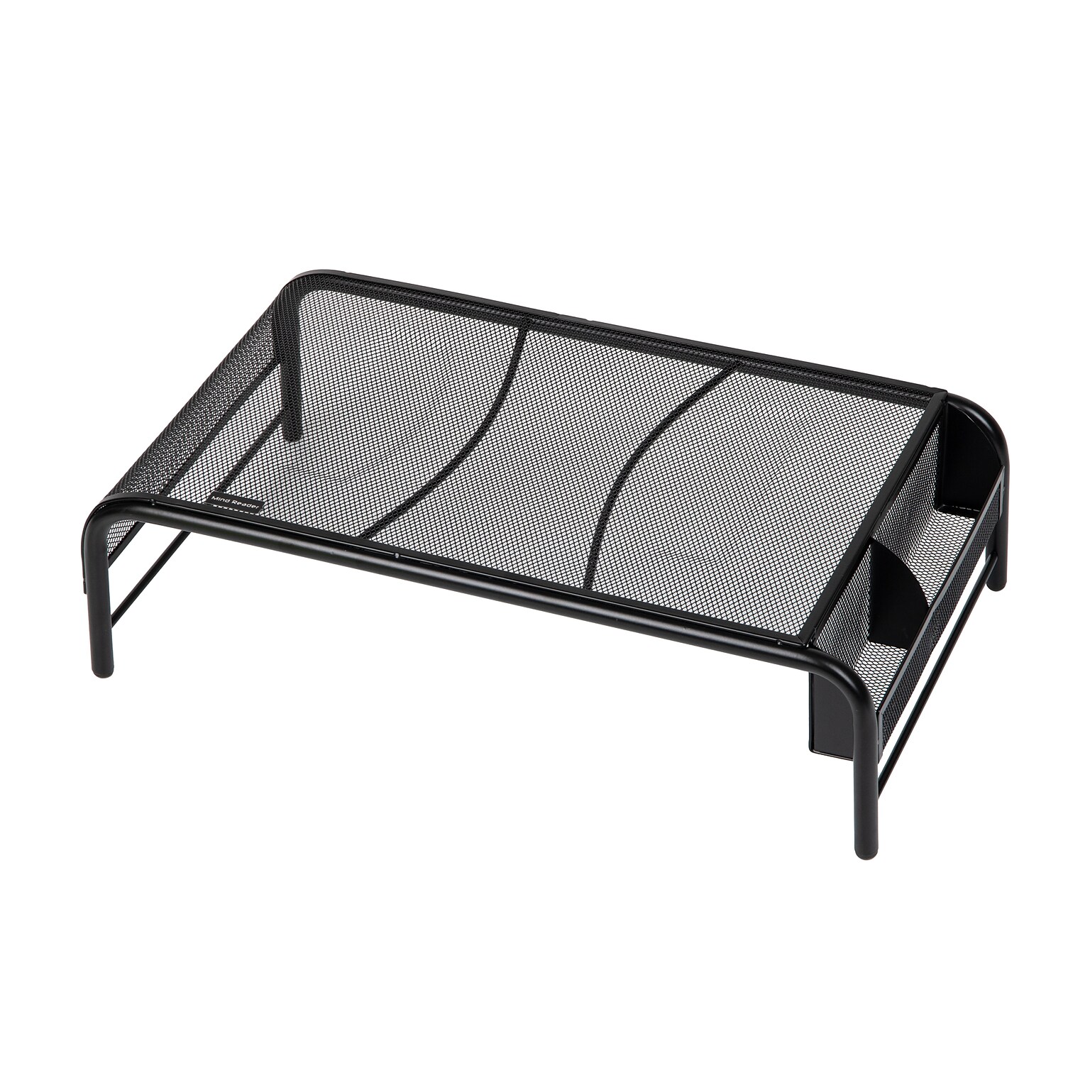 Mind Reader Ventilated Monitor Stand and Laptop Riser with Side Storage, Black (MESHM-BLK)