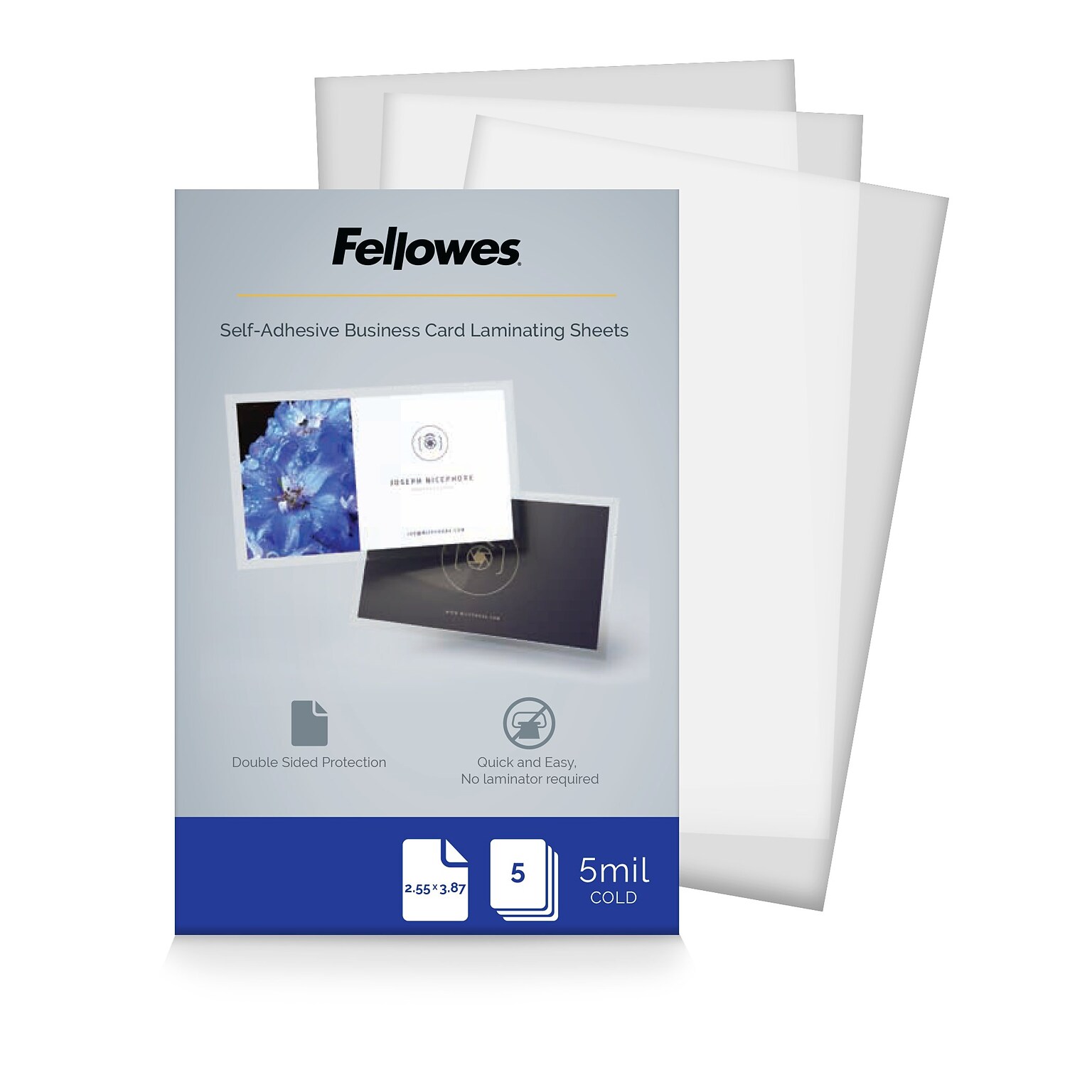 Fellowes Business Card Self Sealing Laminating Pouches, Business Card, 5 Mil, 5/Pack (5220101)