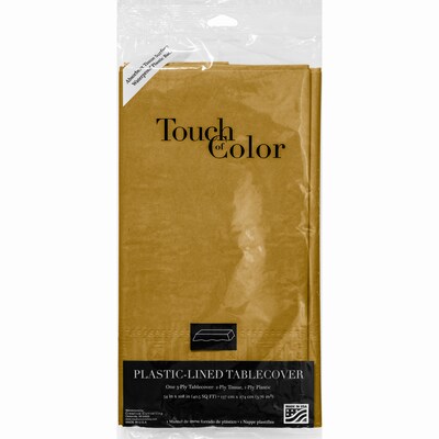 Creative Converting Touch of Color Paper Tablecloth, Glittering Gold, 6/Pack (713276)