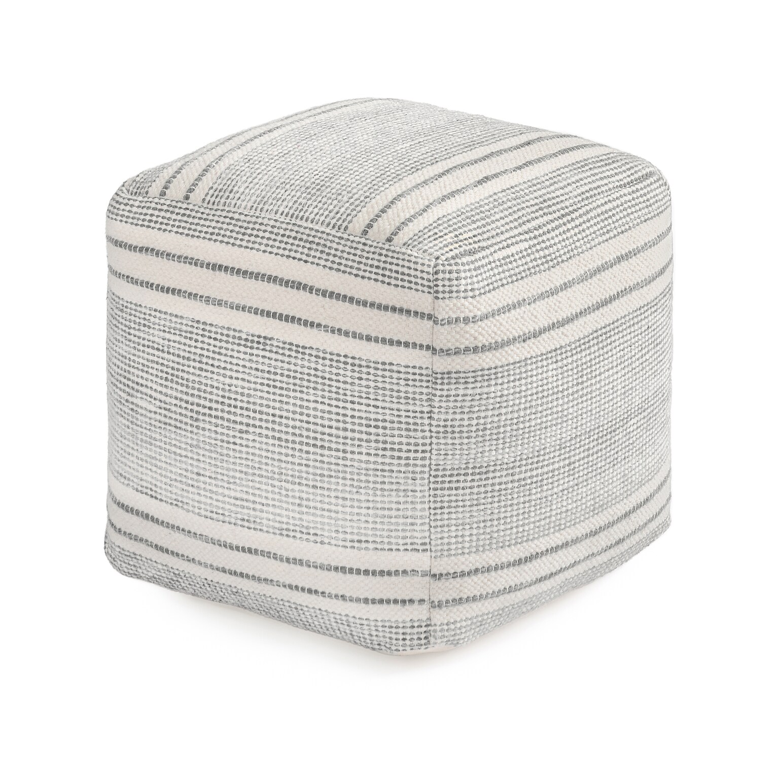 Anji Mountain Summit Stone Fabric Square Pouf Ottoman (AMBPF174-1616)