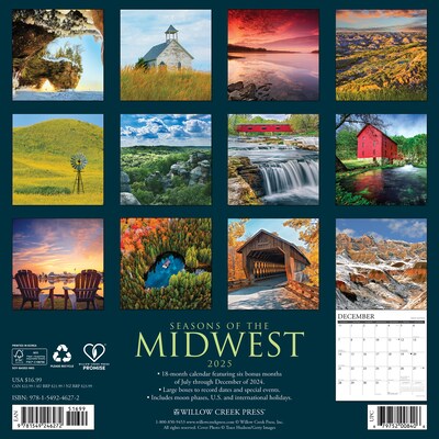 2025 Willow Creek Seasons of the Midwest 12 x 12 Monthly Wall Calendar (46272)