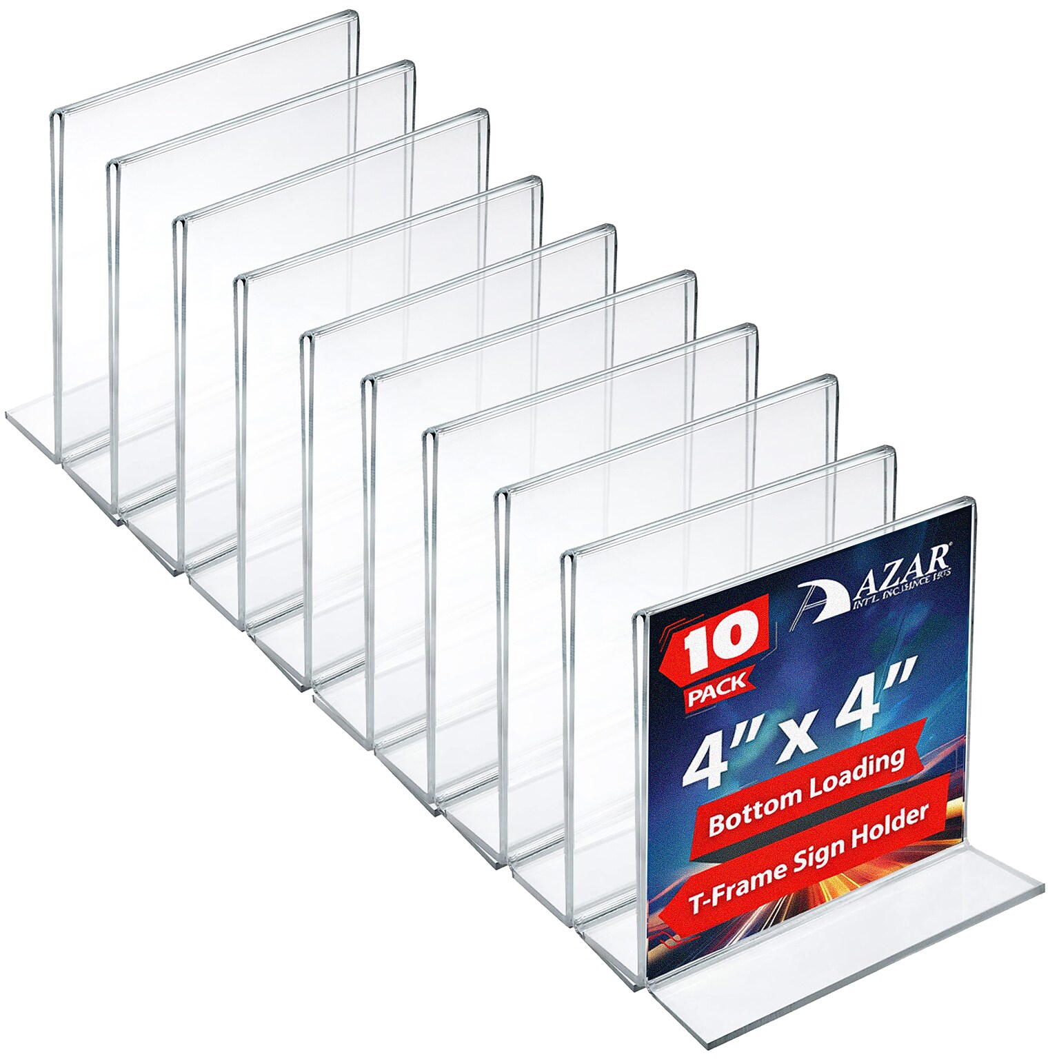Azar Document Holder, Desktop/Countertop, Vertical/Horizontal, Bottom Loading, Clear Acrylic, 10/Pack (152759-10PK)