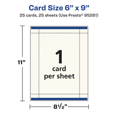 Avery Integrated Cards, 6" x 9", Matte Ivory, 25/Pack (95281)