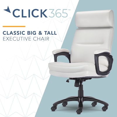 Click365 Classic Ergonomic Bonded Leather Executive Big & Tall Chair, 350 lb. Capacity, Light Gray (CCHR10023C)