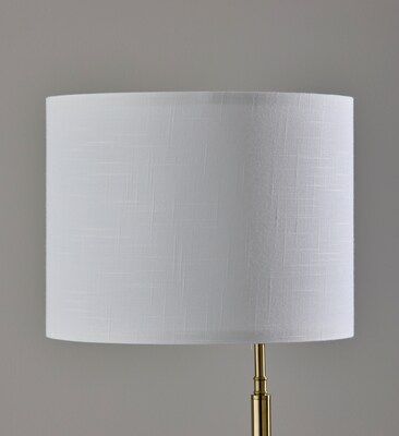 Adesso Wyatt 60"H Antique Brass Floor Lamp with White Textured Fabric Shade (2622-21)
