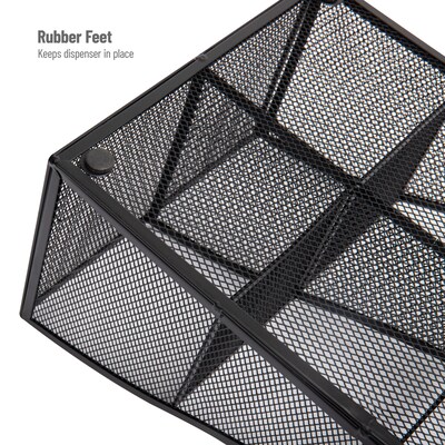 Mind Reader 7-Compartment Metal Coffee Cup and Condiment Organizer, Black (COMP7MESH-BLK)