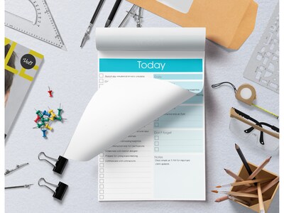 Better Office Today Notepad, 7 x 10, Ruled, Assorted Colors, 52 Sheets/Pad, 4 Pads/Pack (25831-4PK