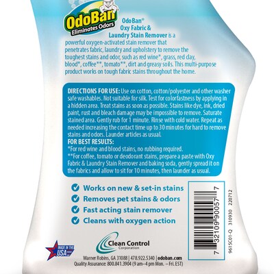 OdoBan Oxy Fabric and Laundry Stain Remover, 32 oz. (9615C01-Q)