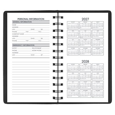 2027 AT-A-GLANCE 2.5" x 4.5" Weekly Planner, Faux Leather Cover, Black (70-035-05-27)