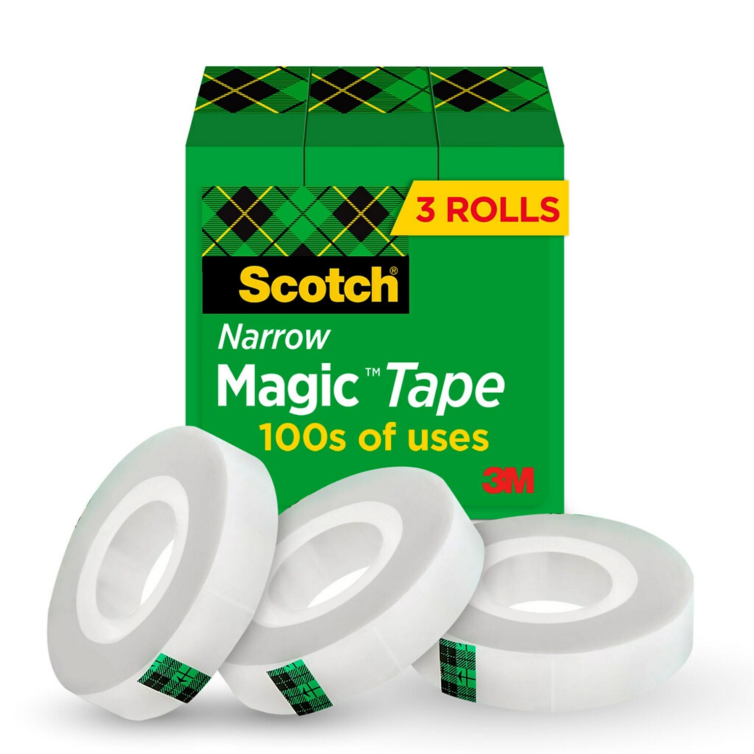 Scotch Magic Invisible Clear Tape Refill, 0.5 x 36 yds., 1 Core, 3 Rolls/Pack (810H3)