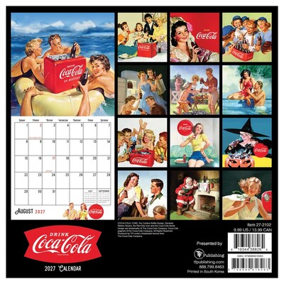 2027 TF Publishing Coca-Cola 7" x 7" Monthly Wall Calendar, Multicolored (27-2102)