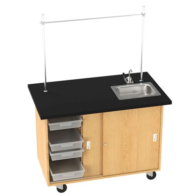 Diversified Woodcrafts Kinetic Mobile Demo Center Rectangular Demonstration Table, 48 x 28, Oak (4222K)