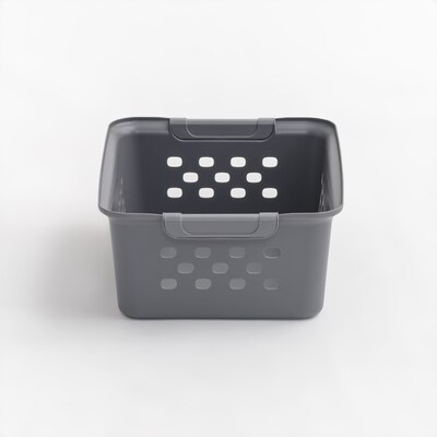 Iris Small Plastic Storage Baskets, Gray (500225)