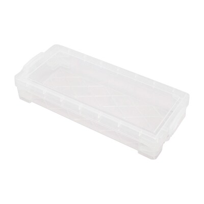 Super Stacker Polystyrene Pencil Box, 3.75 x 8.375 x 1.625, Clear, 8/Pack (AVT40309-8)