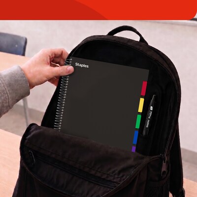 STAPLES Accel Durable Poly Cover Notebook, 8.5” x 11”, College Ruled