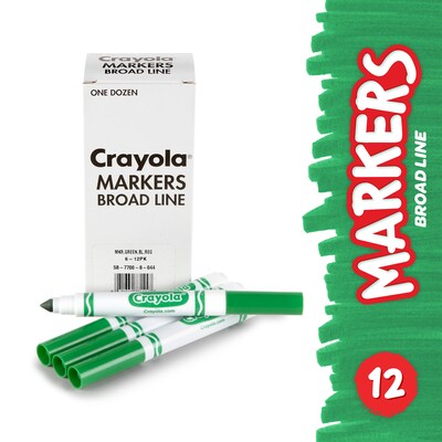 Crayola Bulk Markers, Conical Tip, Green, 12/Pack, 3 Packs/Bundle (BIN587700044-3)
