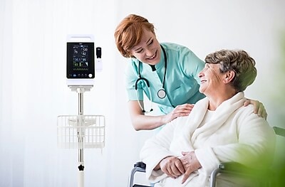 Viva Comfort Universal Vital Sign Monitor Mobile Stand with Mounting Plate, White (ADIME912-C-MP-08-MK)