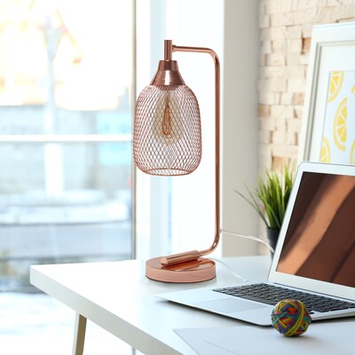 Elegant Designs LED Desk Lamp, 19", Rose Gold Metal (LD1060-RGD-LB)
