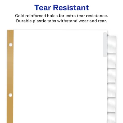 Avery Big Tab Insertable Paper Dividers, 8 Tabs, White (11124)
