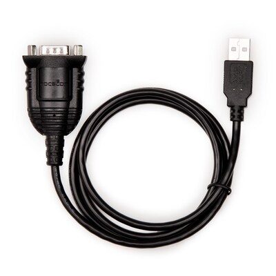 Rocstor 3ft USB-A to DB-9 RS-232 Serial Cable, Male to Male, Black (Y10C877-B1)
