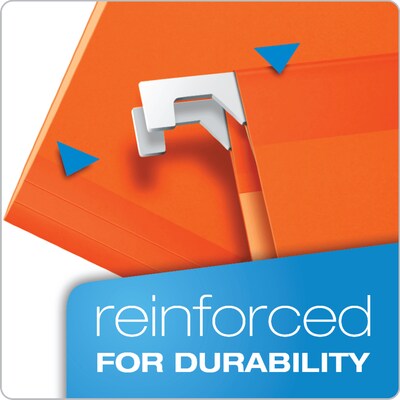 Pendaflex Reinforced Hanging File Folders, 1/5 Tab, Letter Size, Orange, 25/Box (04152 1/5 ORA)