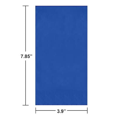 Creative Converting Touch of Color Guest Towels, 3-ply, Cobalt Blue, 192/Carton (953147)