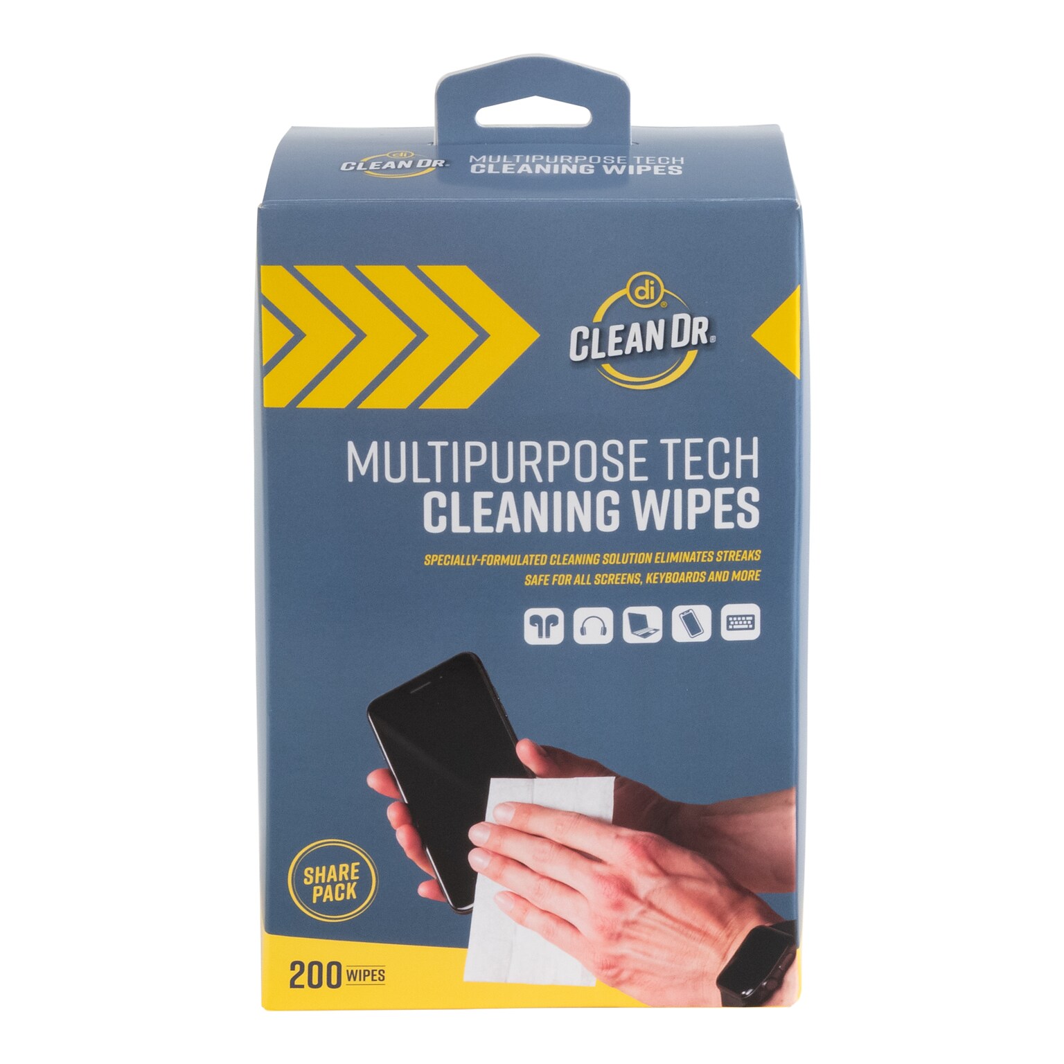 Digital Innovations CleanDr Multi Purpose Individually Packaged Tech Cleaning Wipes, 200 Count (32694)