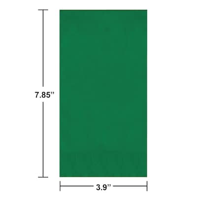 Creative Converting Touch of Color Guest Towels, 3-ply, Emerald Green, 192/Carton (95112)