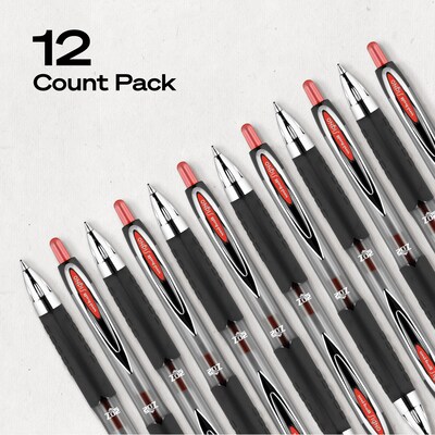 uniball 207 Retractable Gel Pens, Medium Point, 0.7mm, Red Ink, Dozen (33952)