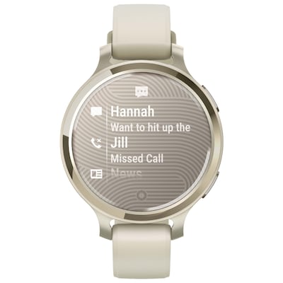 Garmin Lily 2 Active Smartwatch, GPS, 38mm, Lunar Gold Case, Bone Silicone Band (010-02891-00)