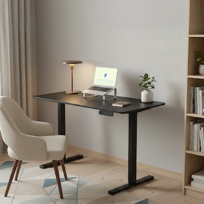 FlexiSpot FQ2 40"W Electric Rectangular Adjustable Standing Desk, Black (FQ2B-1060)