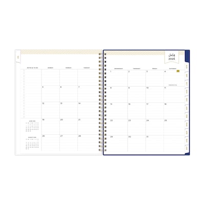 2026-2027 Blue Sky Day Designer Hawthorne 7" x 9" Academic Year Weekly & Monthly Planner, Plastic Cover, Blue (158188)