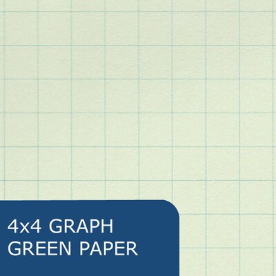 Roaring Spring Lab Book, 9.25"x11.75", 76 Numbered Sheets, 20 lb. Heavy weight Green Paper, 4x4 Grid Ruled, 24/Case (77648CS)