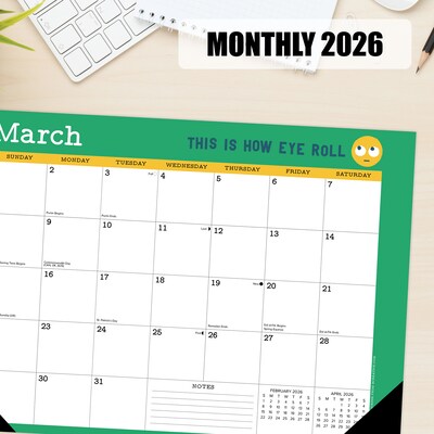 2026 Willow Creek Punny Art of David Olenick 17" x 12" Monthly Desk Pad Calendar (57148)