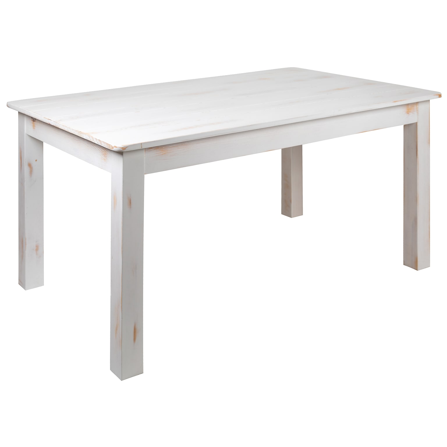 Flash Furniture HERCULES Series 60 Farm Dining Table, Rustic White (XAF60X38WH)