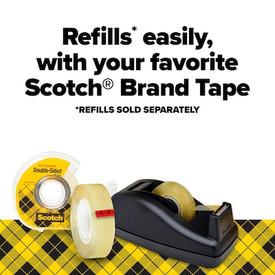 Scotch Permanent Double Sided Tape With Dispenser, 0.5" x 25 yds., Clear, 6/Pack (MMM6656PKC40)