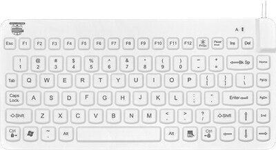 Man & Machine Slim Cool Wired Ergonomic Waterproof Keyboard, White (SCLP/W5)