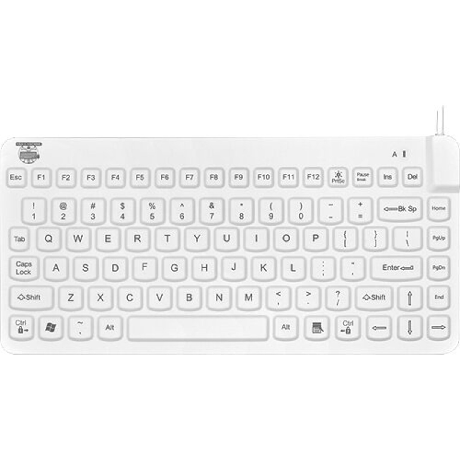 Man & Machine Slim Cool Wired Ergonomic Waterproof Keyboard, White (SCLP/W5)