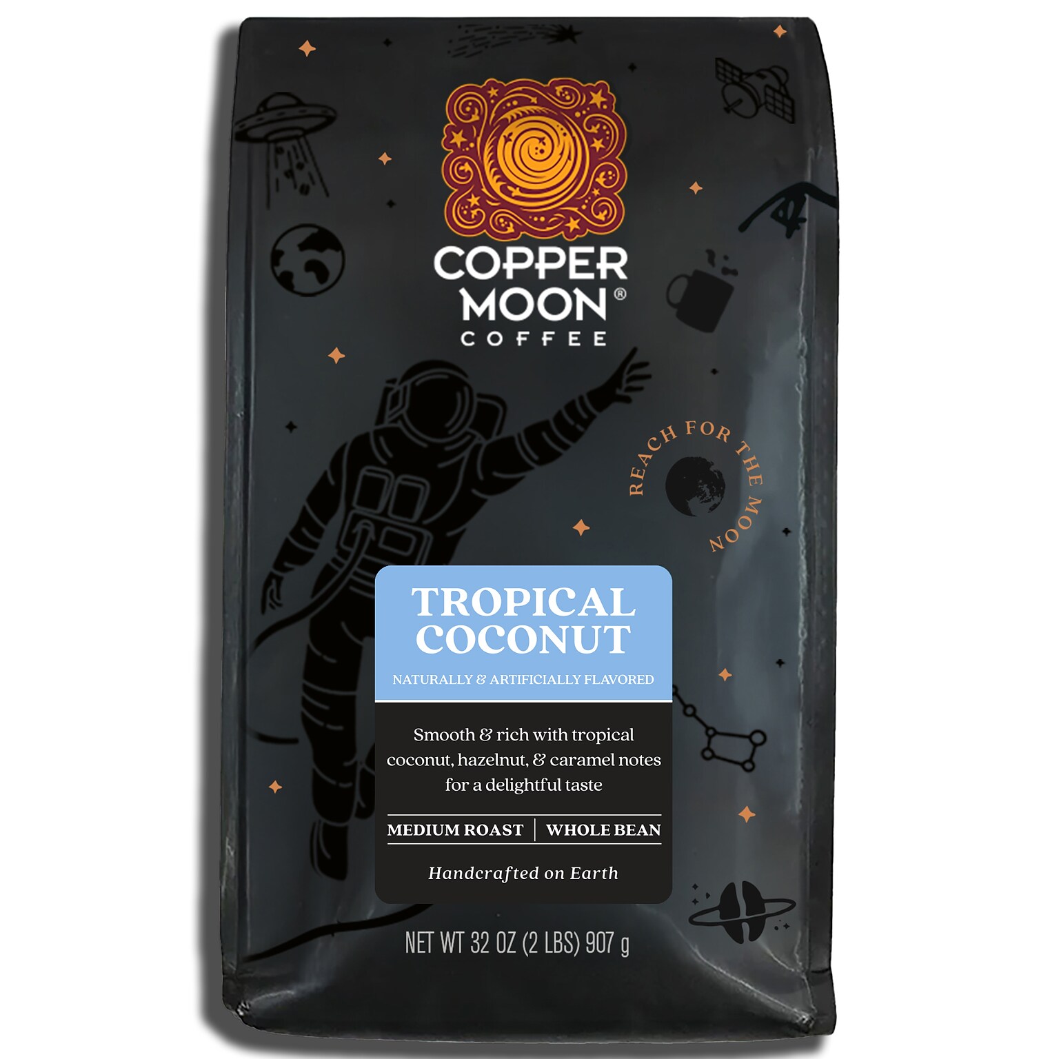 Copper Moon Tropical Coconut Beans Coffee, Medium Roast, 32 oz. (260164 - BAG)