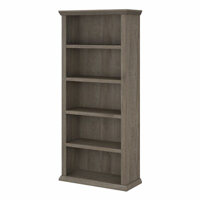 Bush Furniture Yorktown 5-Shelf 67H Bookcase, Restored Gray (WC40666-03)