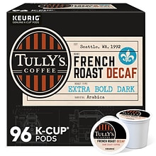 Tullys French Roast Decaf Coffee Keurig® K-Cup® Pods, Dark Roast, 96/Carton (700282)