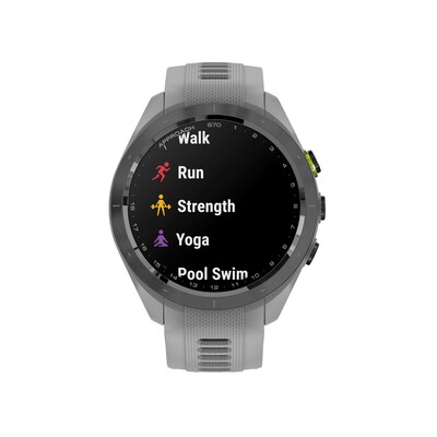 Garmin Approach S70 Golf Smartwatch, GPS, 42mm, Black Ceramic Bezel, Powder Gray Silicone Band (010-02746-01)
