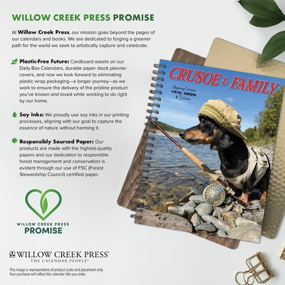 2027 Willow Creek Crusoe the Celebrity Dachshund 6.5" x 8.5" Weekly & Monthly Desk Calendar (64375)