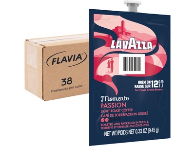 Lavazza Momento Passion Coffee Flavia Freshpacks, Light Roast, 38/Carton (48790)