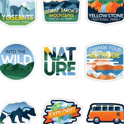 Carson Dellosa Education Adventure Vinyl Stickers, Multicolored, 100/Pack, 3 Packs/Bundle (CD-168323-3)