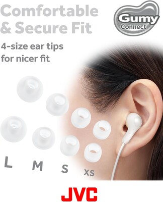 JVC Gumy Connect Earbuds, White (HAFR9UCW)