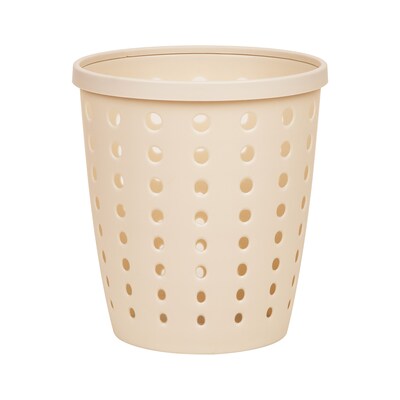 Staples Plastic Trash Can, 2.8 Gallon, Warm White (ST63897)