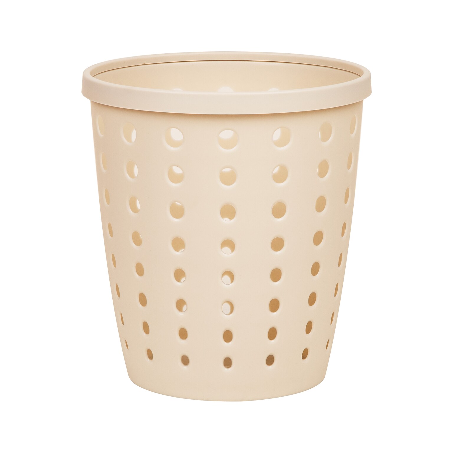 Staples Plastic Trash Can, 2.8 Gallon, Warm White (ST63897)
