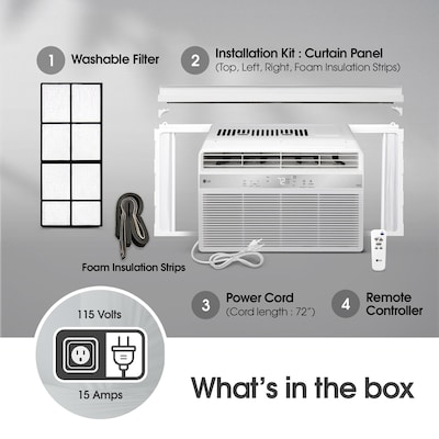 LG 115-Volt 8,000 BTU Window Air Conditioner with Remote, White (LW8024R)